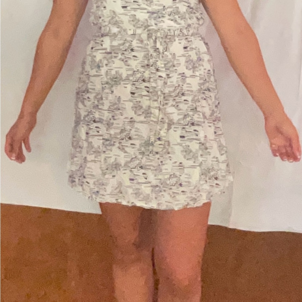 Roxy White and Gray Abstract Dress